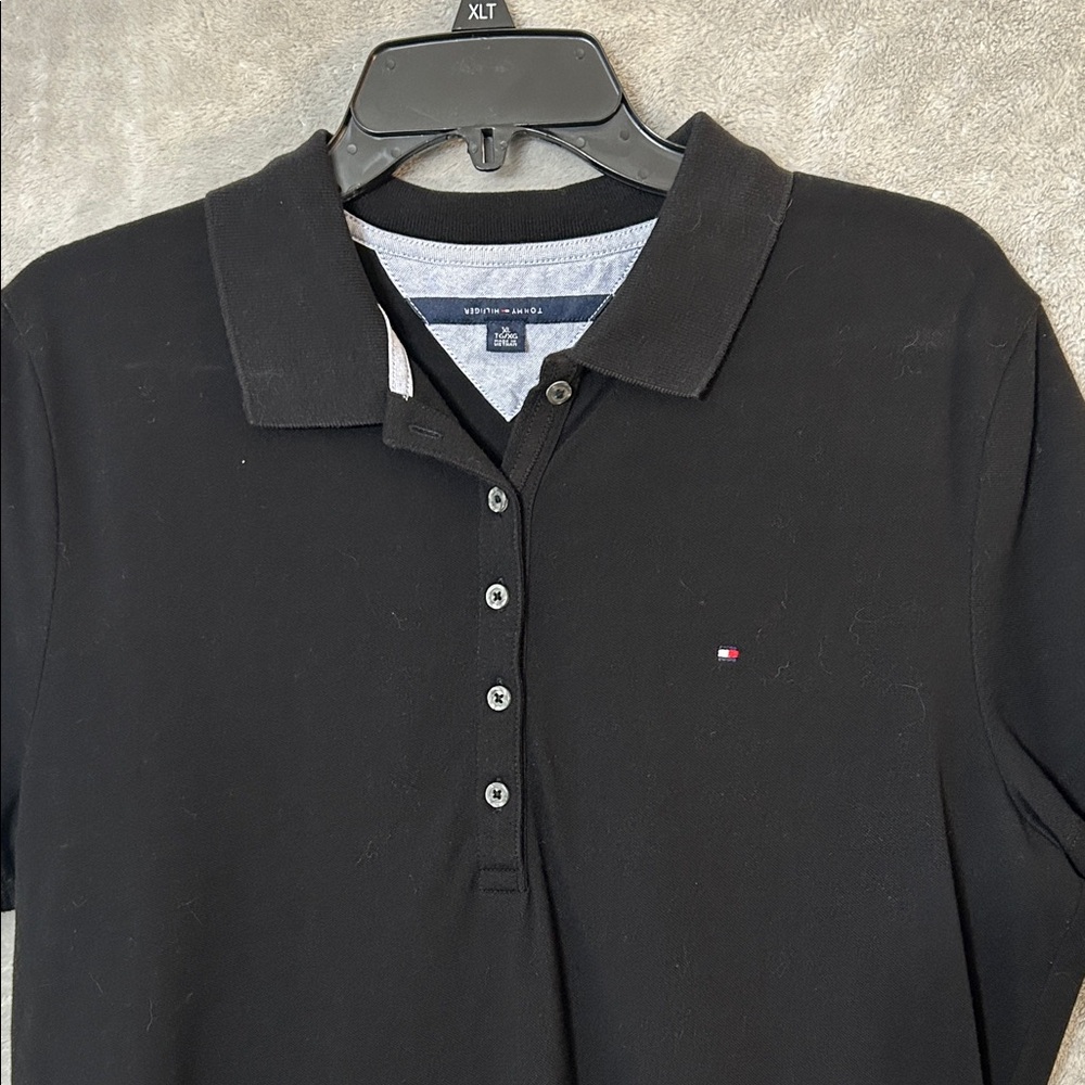 Tommy Hilfiger Women’s Black Polo Golf Shirt-Size XL - Picture 2 of 9